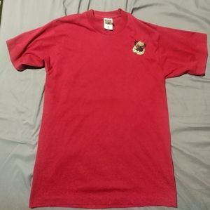 vintage pug embroidered single stitch tshirt fruit of the loom womens M.